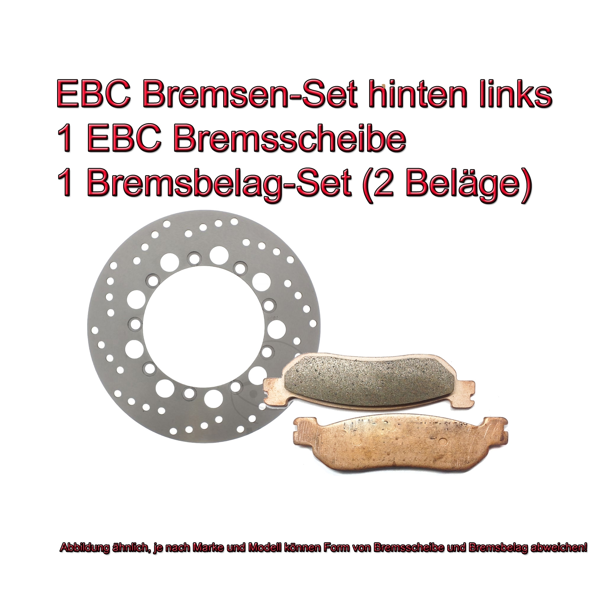 EBC Bremsen Set hinten links 1x MD6121D + 1x FA152/2R Sintermetall