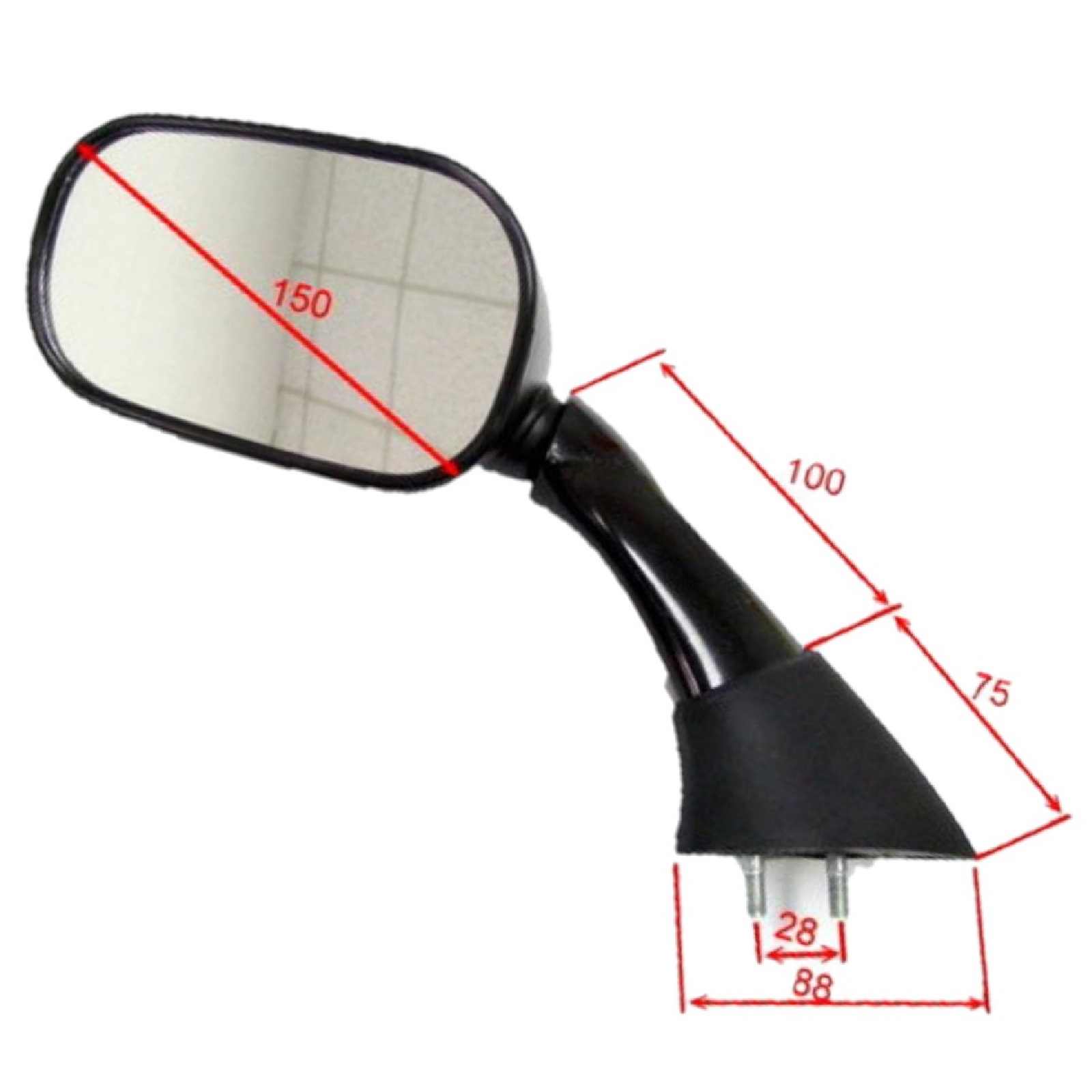 Verkleidungsspiegel für Yamaha FJR 1300 2001-2005 A 2003-2005 linke Seite