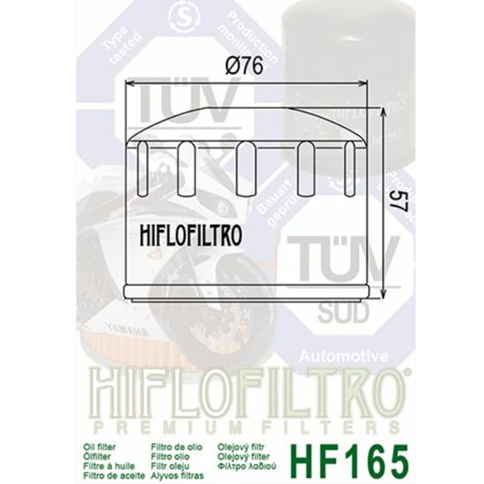 HIFLO HF165 Ölfilter für BMW F 800 800 2006-2010 0216 0234 E8ST/K71