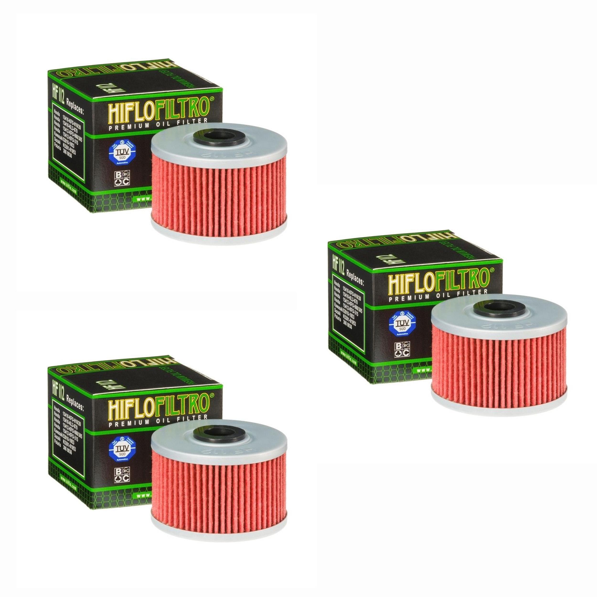 3x HIFLO HF112 Ölfilter für Honda CFMoto Gas Gas Honda Kawasaki Polaris Suzuki Voge