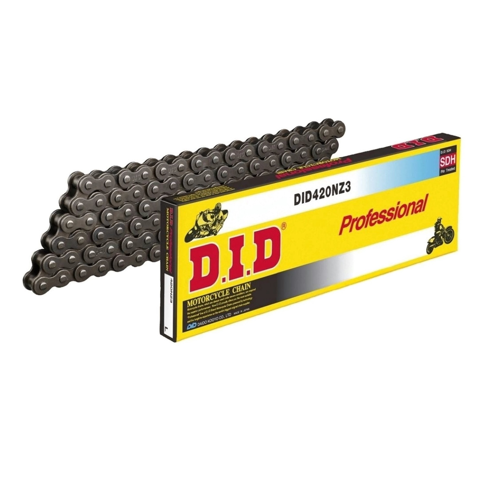 DID NZ3 Motorrad Standard-Kette offen mit Clipschloss 420 Teilung 118 Glieder