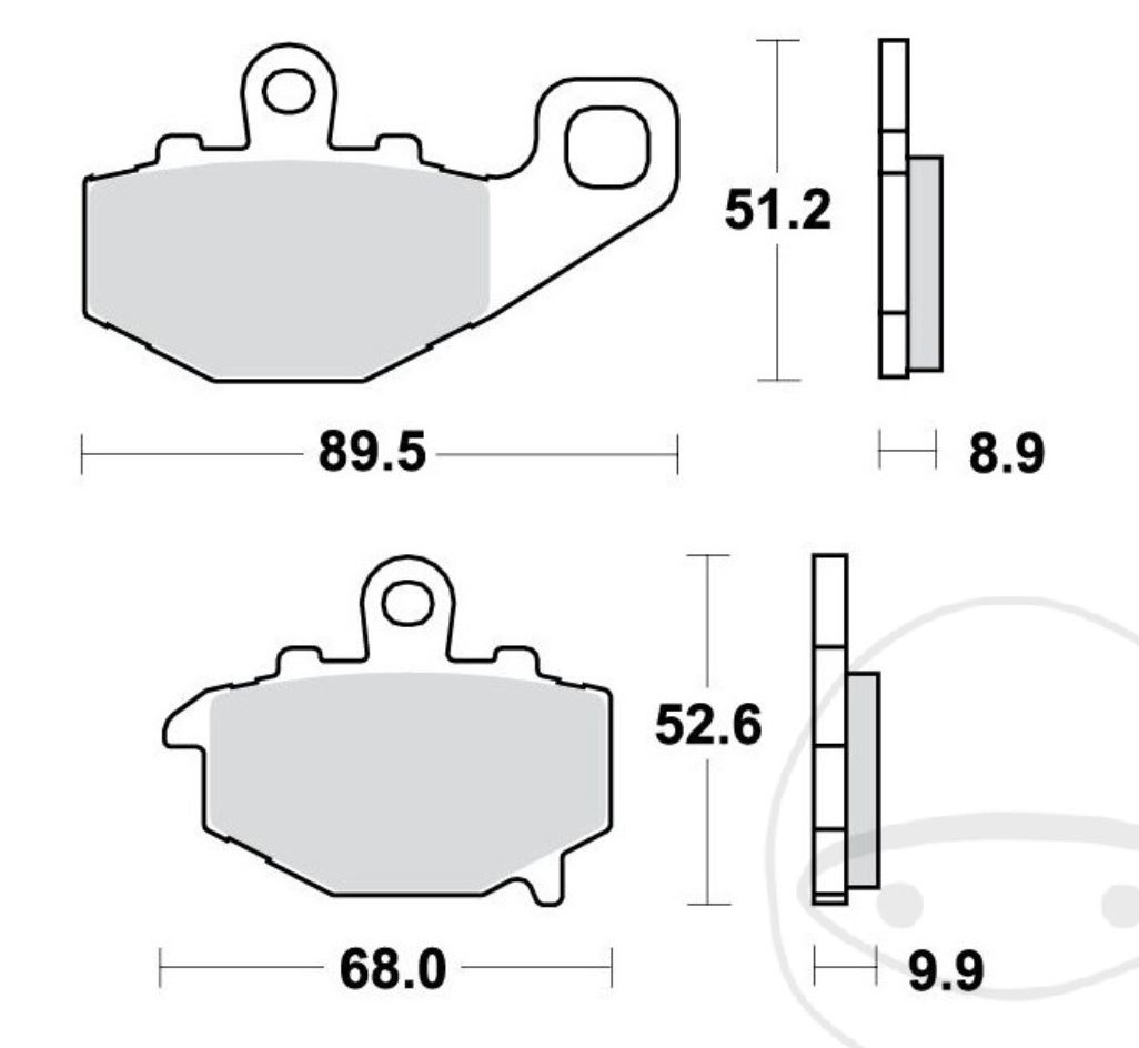 TRW MCB662 Bremsbeläge hinten für Kawasaki ZX-6RR ZX-6R ZX-9R ZX-10R ER-6F ER-6N ZZR Z ZR