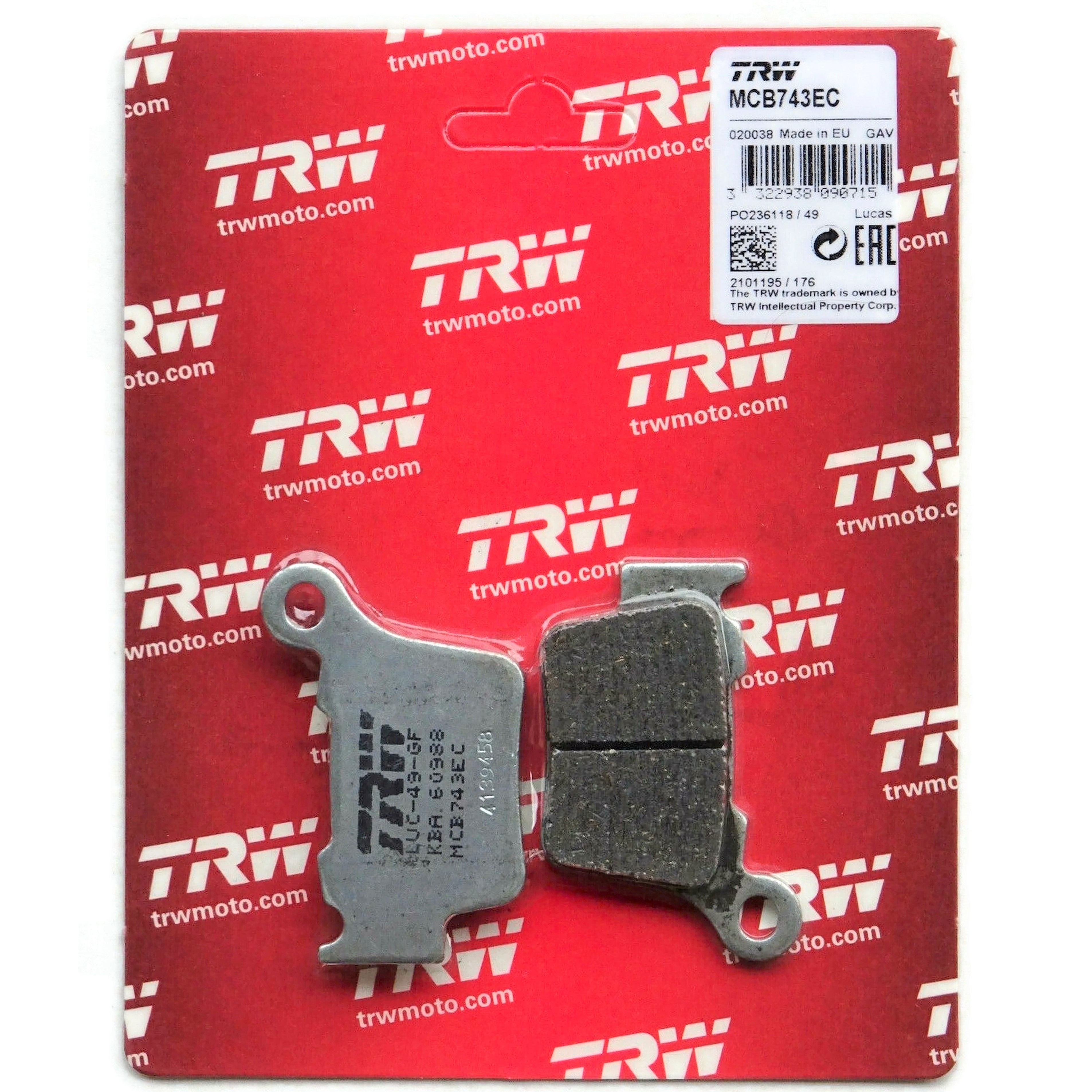 TRW MCB743EC Bremsbeläge hinten für KTM EXC SX 125 150 250 450 525 SX-F EXC-F