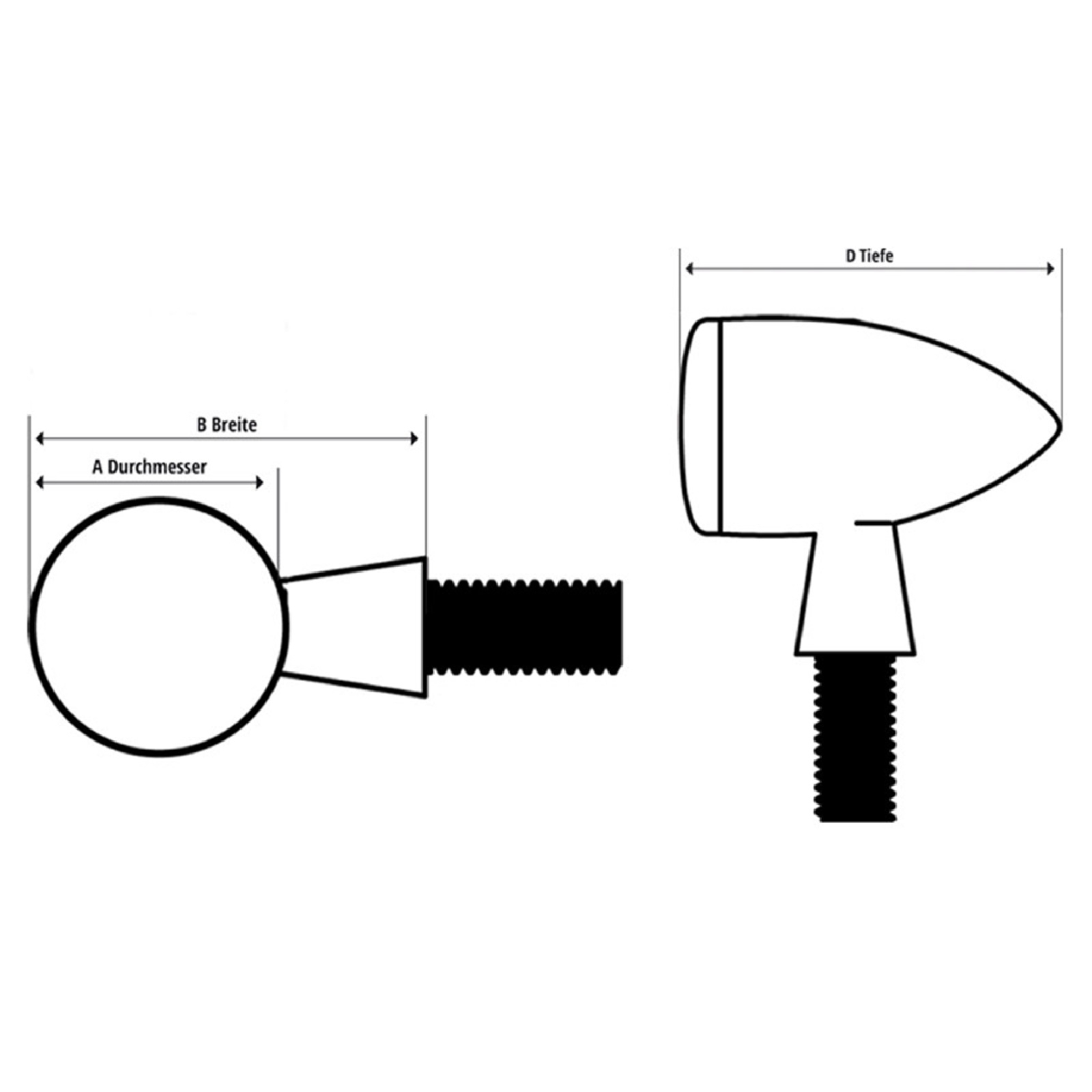 Highsider 203-335 Blinker Paar für Honda Kawasaki Suzuki Yamaha smart Arizona vorne hinten chrom Miniblinker