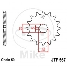 JT Ritzel 16 Zähne  Teilung 530  / 567.16