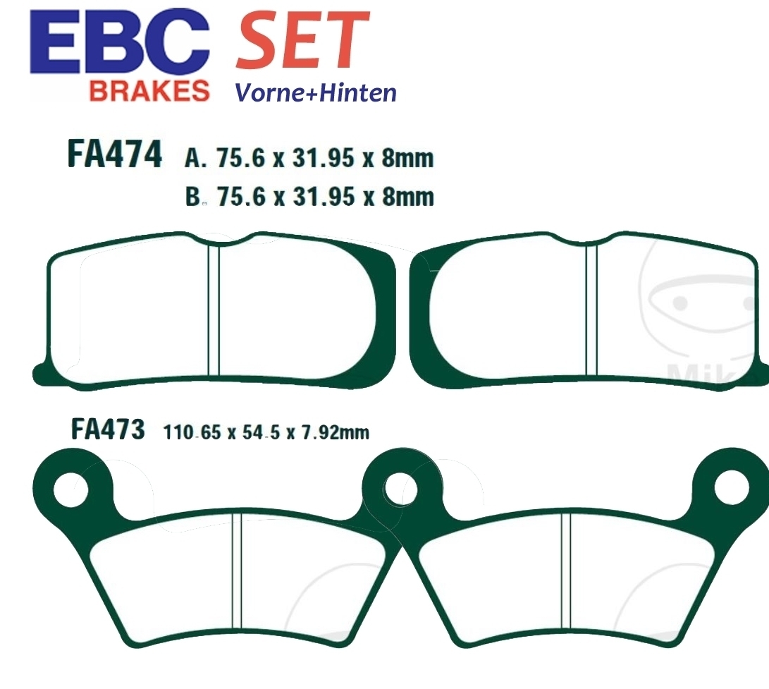 EBC Bremsbeläge SET vorne + hinten für CAN-AM Spyder 1000 SM5 SE5 RS RSS RT