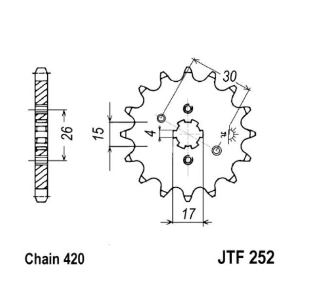 JT Ritzel 15 Zähne  Teilung 420  / 252.15 JT Sprockets