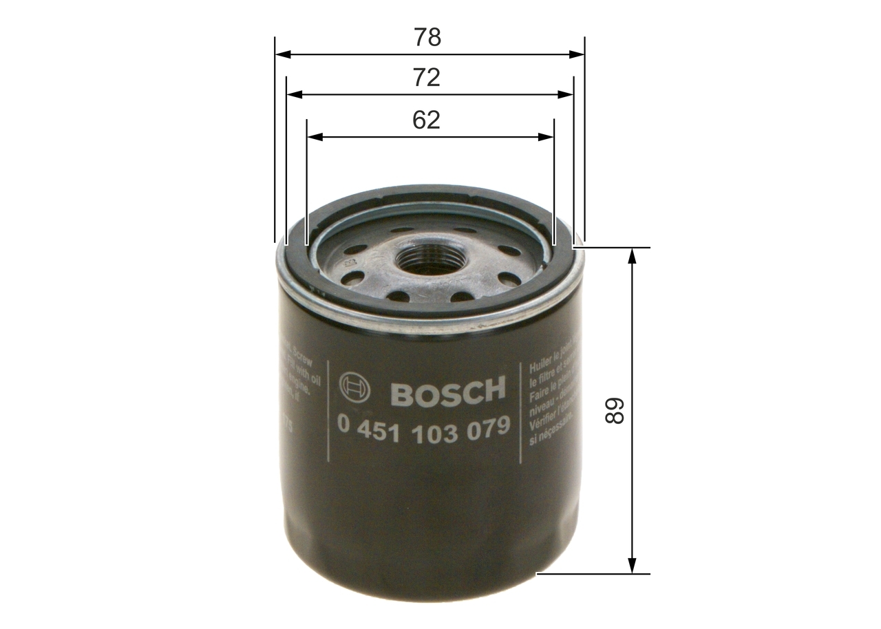BOSCH 0451103079 Ölfilter für Opel Chevrolet Jeep Daewoo Isuzu Saab Lada Rover