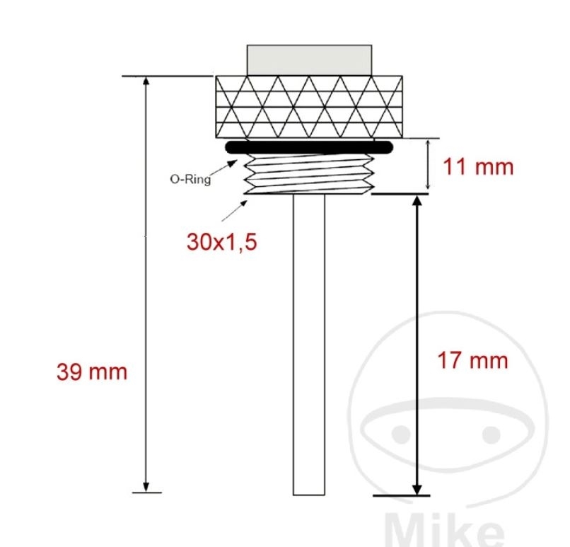 Öltemperatur Direktmesser 30x1.5mm für Kawasaki EL250 EN450 EN500 ER500 GPX600