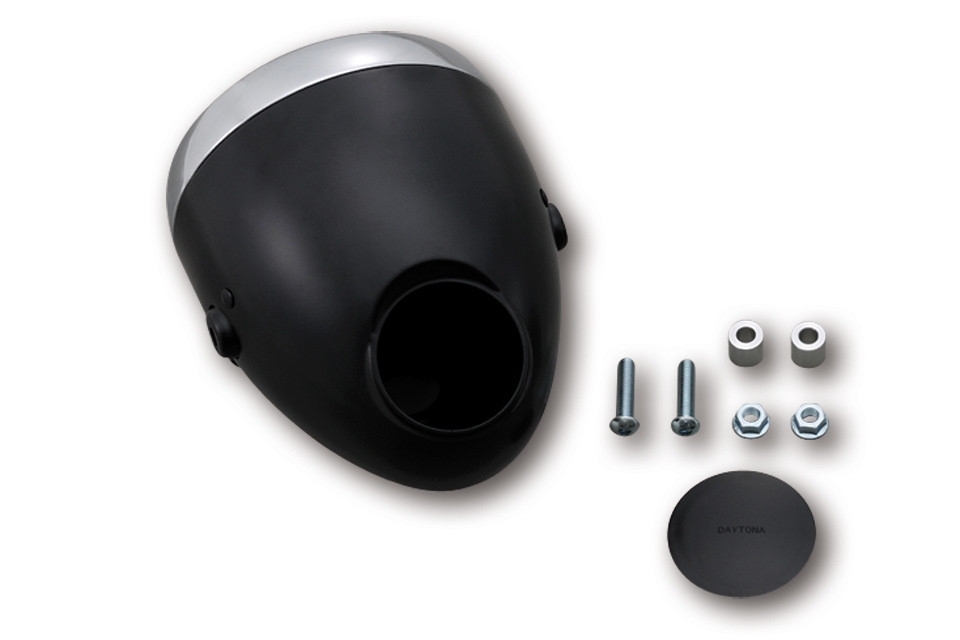DAYTONA H4-Scheinwerfer 5 3/4 Zoll VINTAGE schwarz