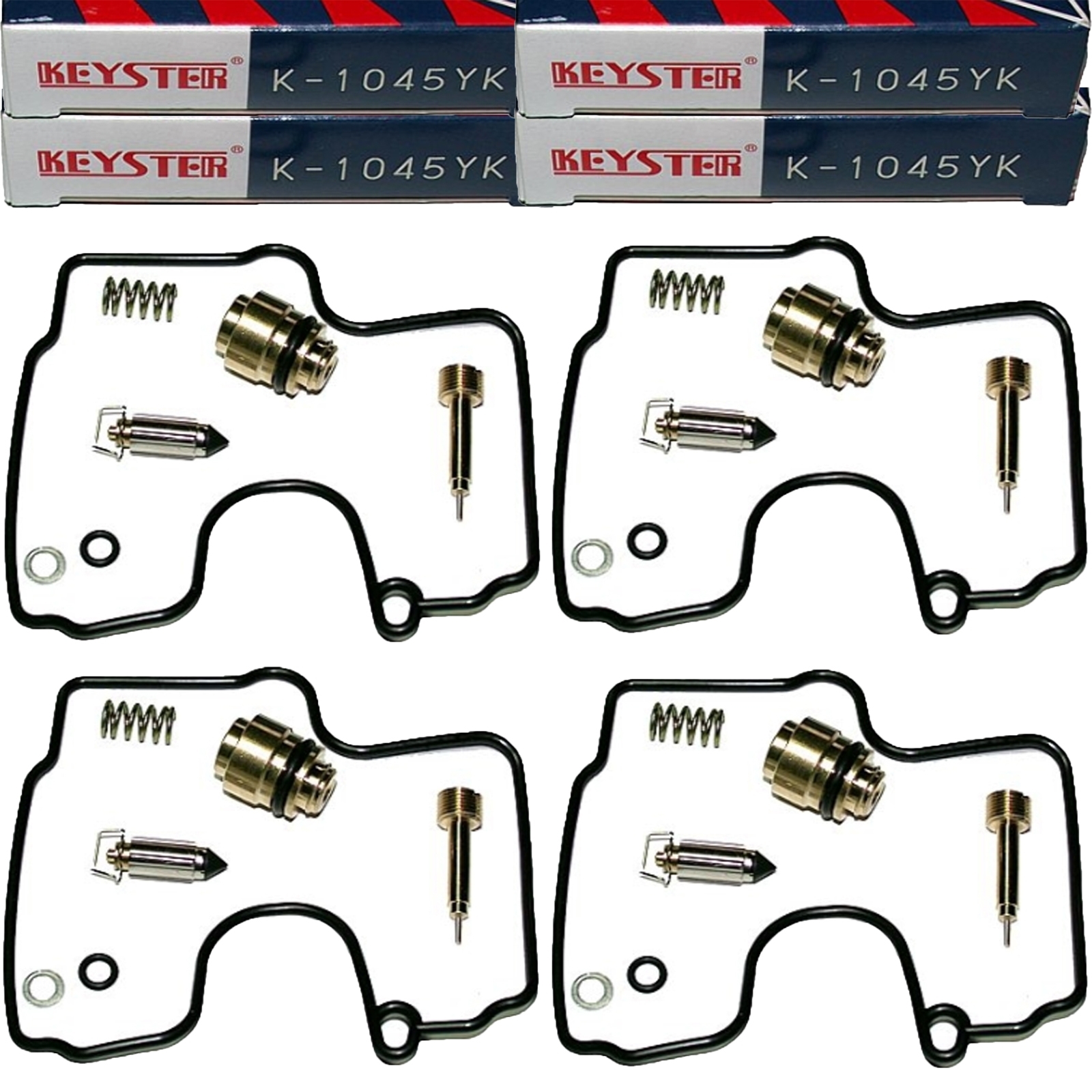 4x Keyster K-1045YK Vergaser Reparatursatz für Yamaha YZF-R1 1000 1998 - 2001
