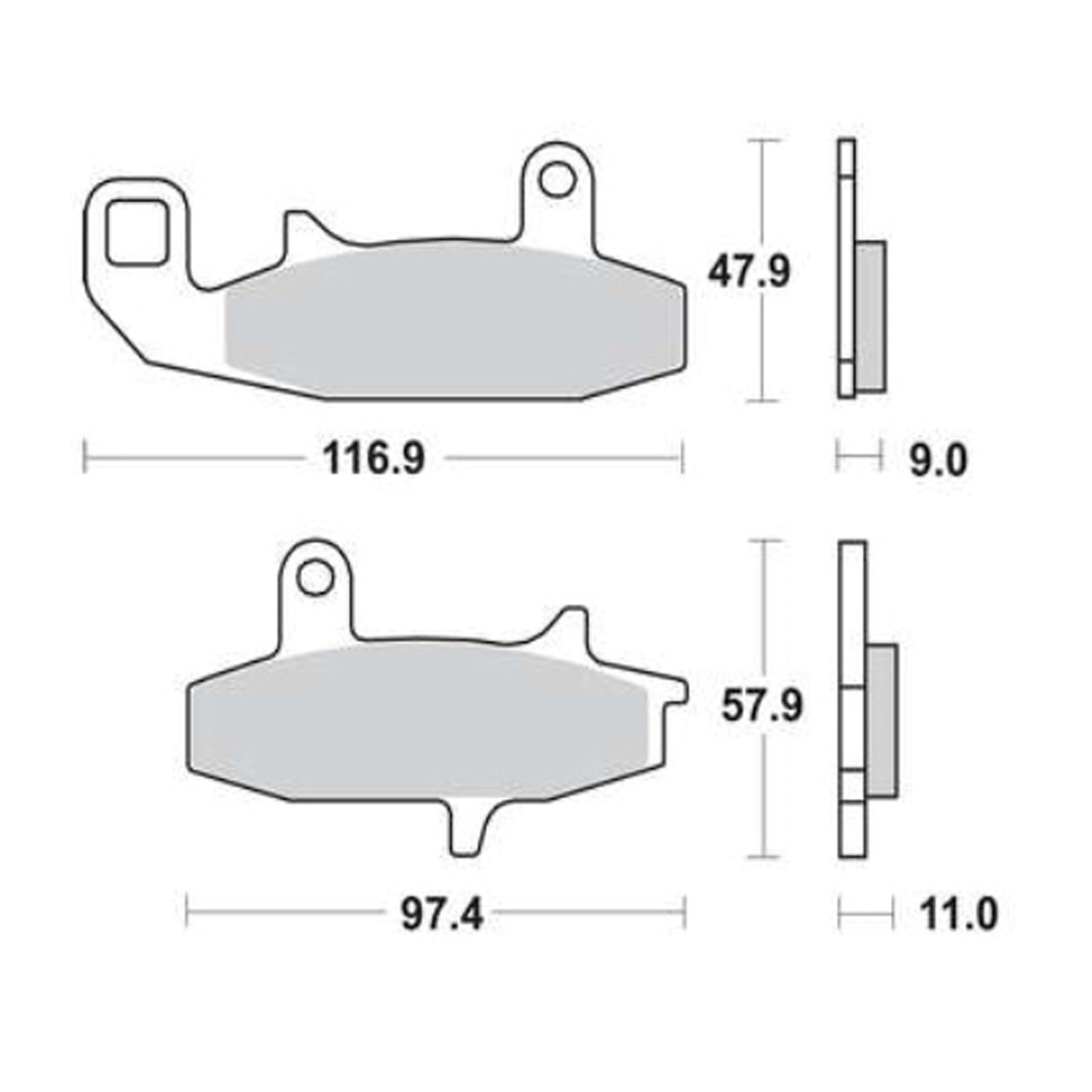 TRW MCB597SV Sintermetall Bremsbeläge vorne für Suzuki Big DR650 R DR650 RU REU RSEU DR750 800
