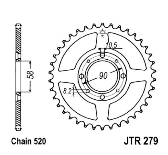 JT Kettenrad 42 Zähne Teilung 520 / JTR279.42 JT Sprockets