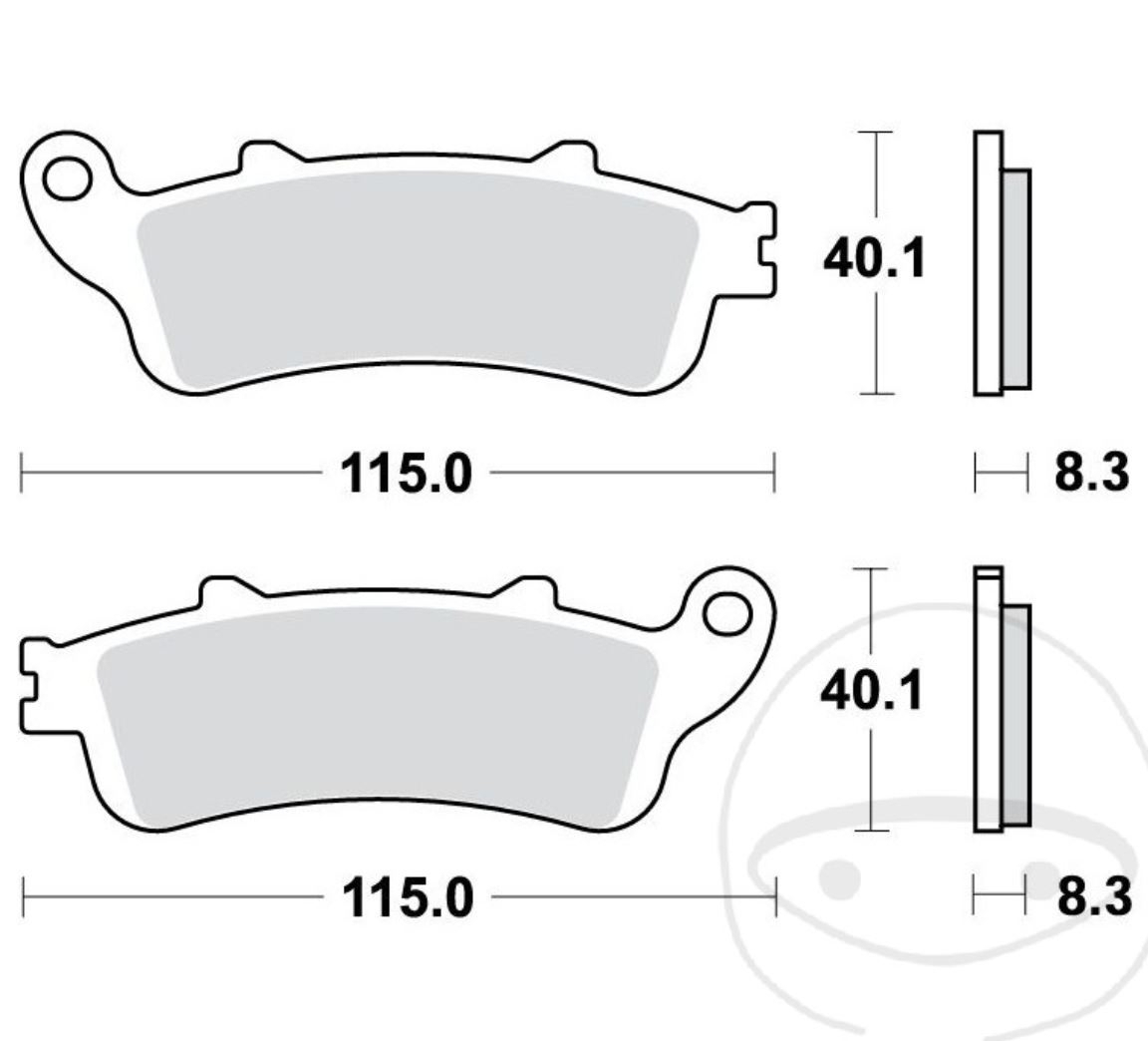 TRW MCB705SH Sinter Bremsbeläge hinten für Honda CBR1100 XX NT650 V NT700 Deauville ST1300 VFR XL
