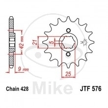 JT Ritzel 17 Zähne  Teilung 428  / 576.17 JT Sprockets