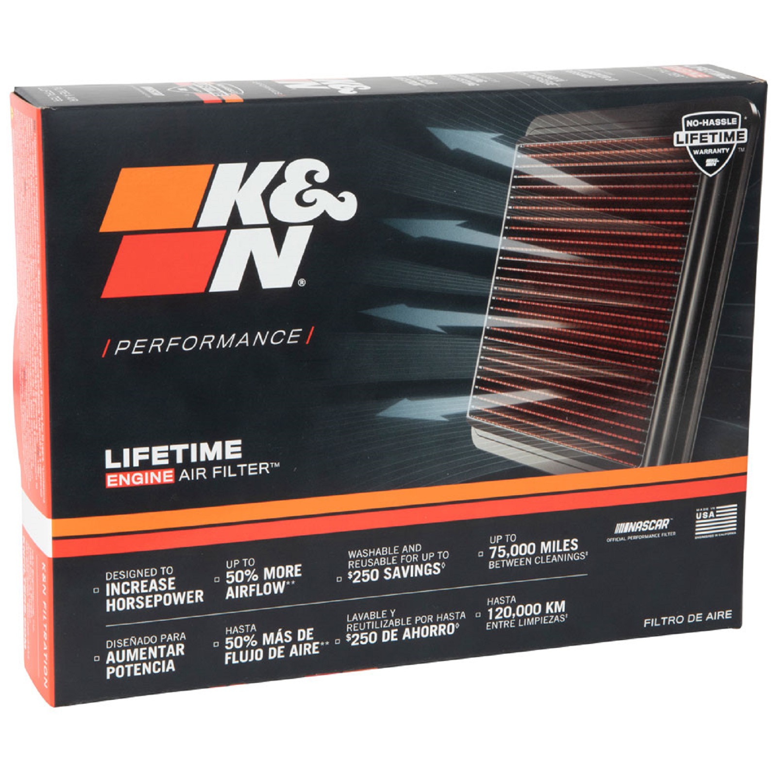 K&N Luftfilter für Citroen 1.0 1.2 13-22 Opel 1.2 17-21 Peugeot 1.0 1.2 12-22