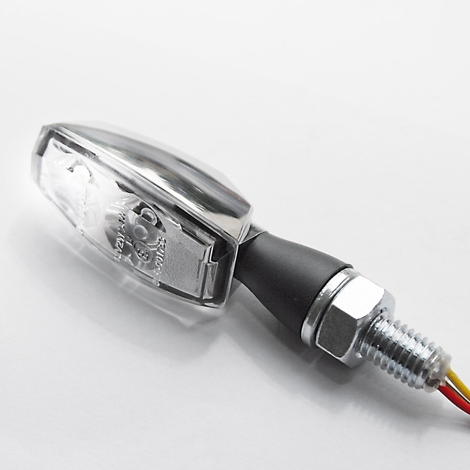 LED Blinker Positionsleuchten Einheit verchromt M8-Gewinde