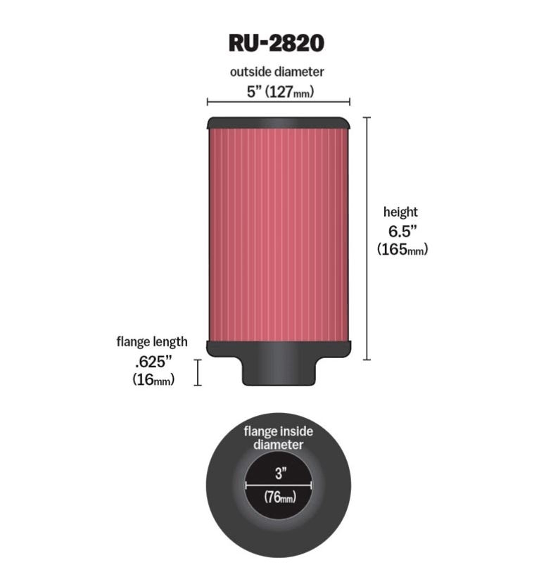 K&N universal Luftfilter RU-2820