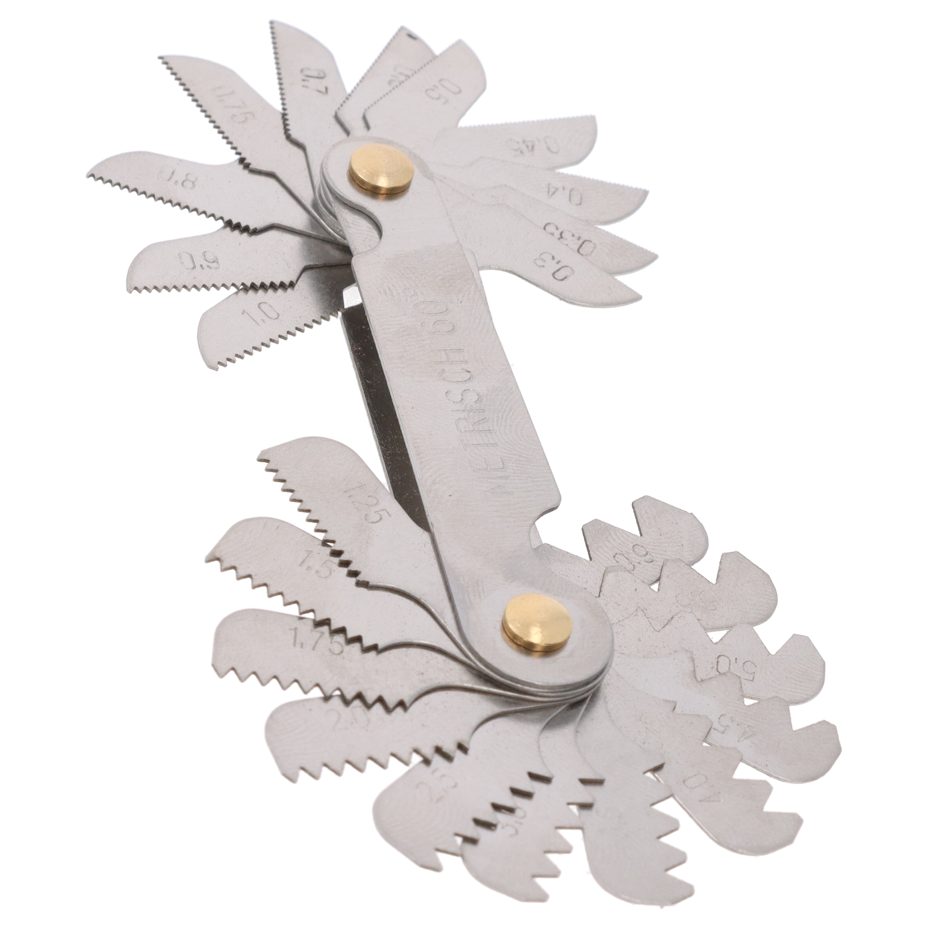 Gewindelehre 24 Blätter 60° Grad metrisch Gewindesteigung Messwerkzeug