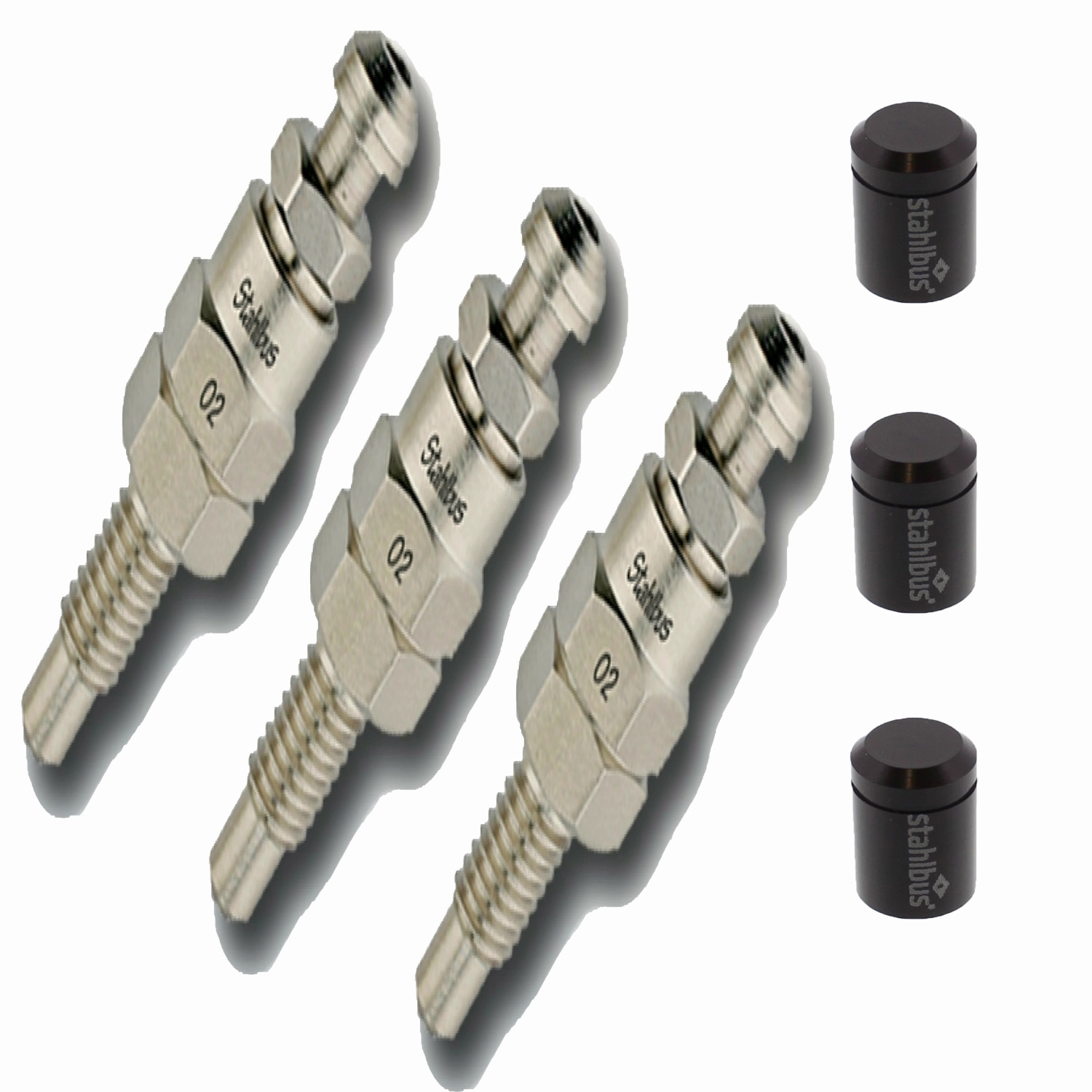 3x stahlbus Schnell-Entlüfterschraube Entlüfterventil M6x1.0x16mm + Alukappe Schwarz