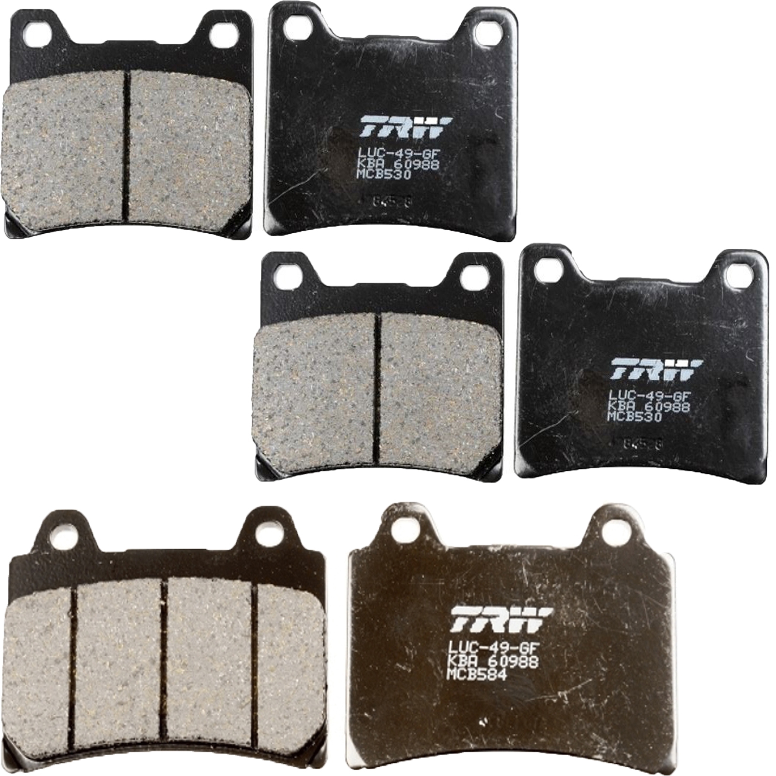 TRW Bremsbelagsatz für Yamaha FJ1200 XJR1200 TDM850 FZ750 FZR750 FZR1000 vorne+hinten