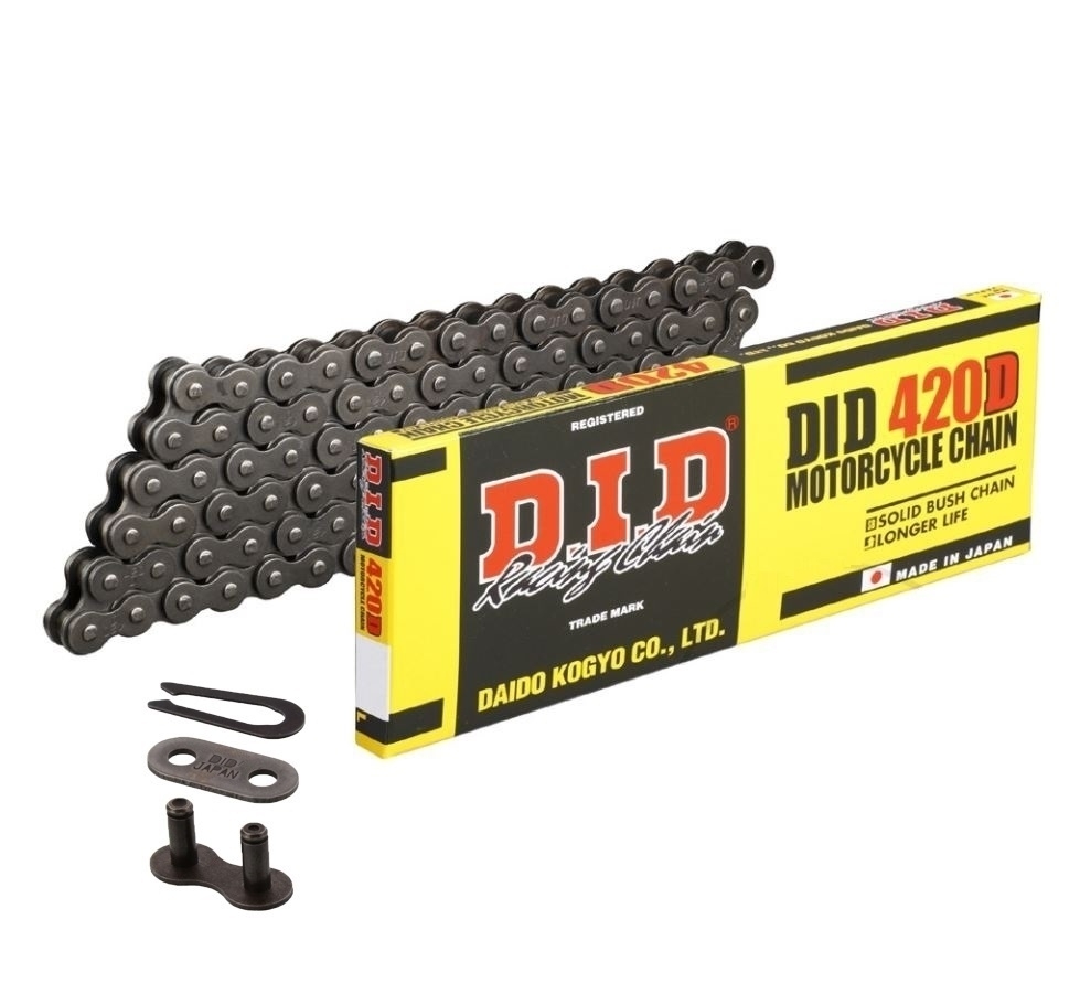 DID Motorrad Standard-Kette offen 420 Teilung 130 Glieder mit Clipschloss