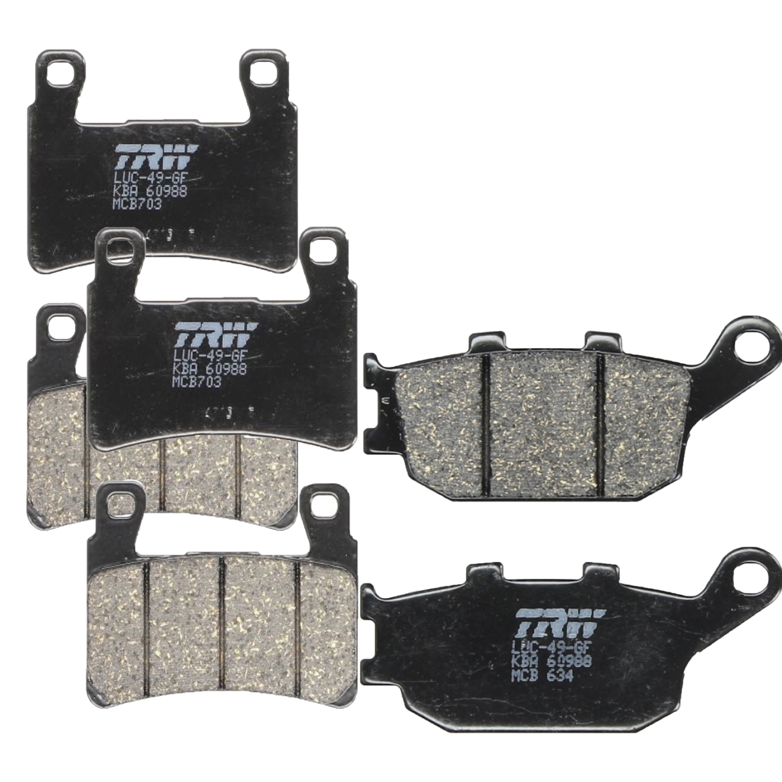 TRW Bremsbelagsatz für Honda CBR600F 1999-2007 PC35 Bremsbeläge vorne+hinten komplett