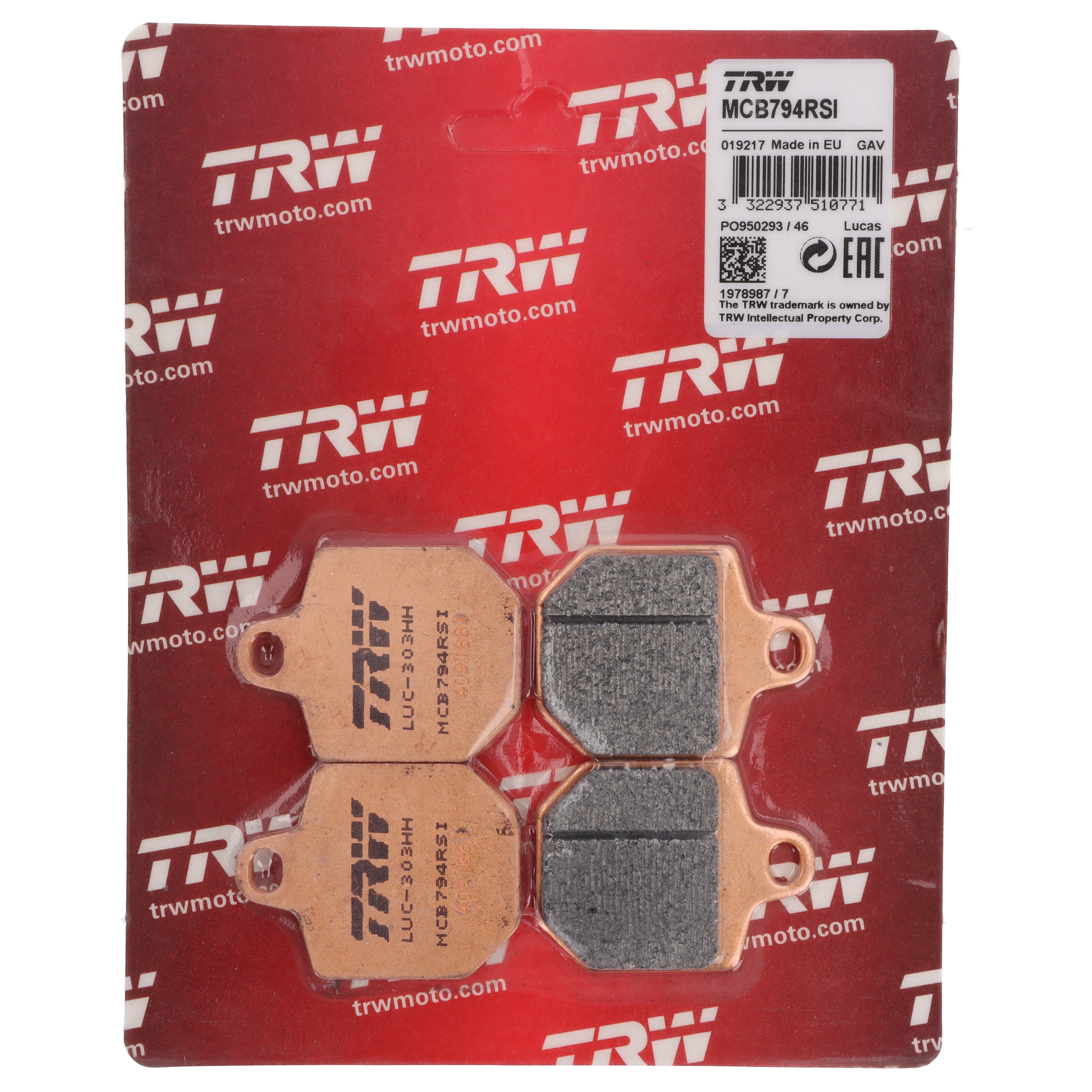 TRW MCB794RSI Sintermetall Bremsbeläge vorne für KTM SMR 450 Supermoto SMR560 HM-Moto CRM-F
