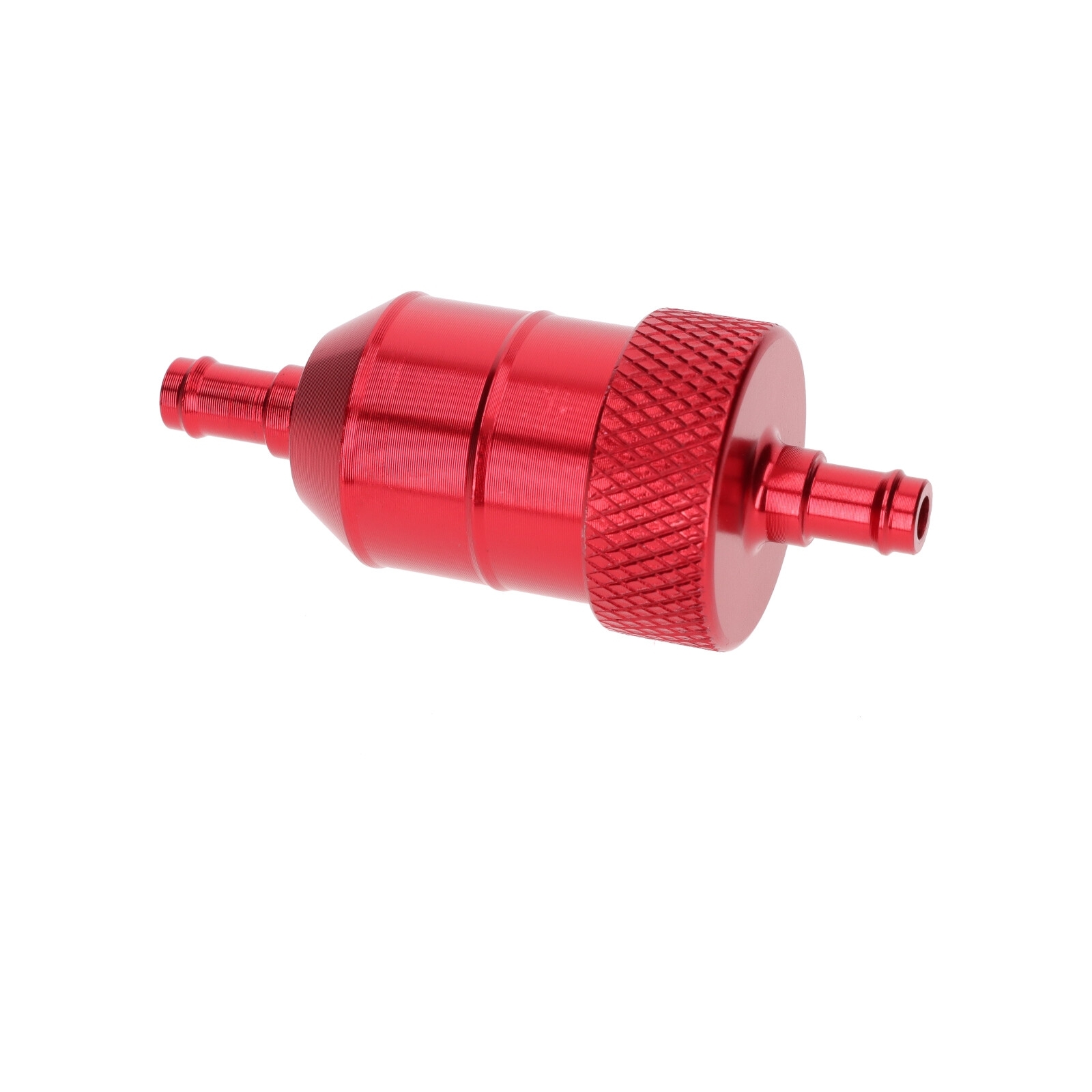 Mini CNC Kraftsstofffilter Benzinfilter 6mm Alu rot Motorrad Moped Quad ATV