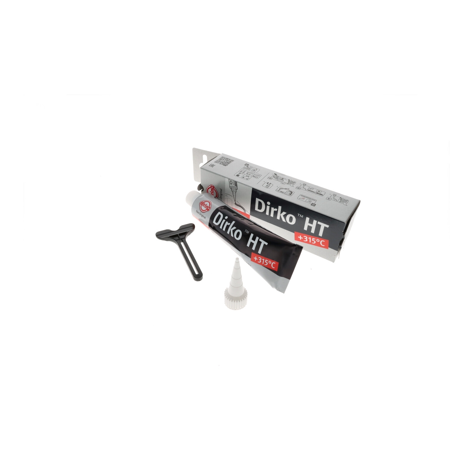 DIRKO HT Dichtmasse ELRING 70ml schwarz bis 315° Grad Silikon Motor Ölwanne Getriebe