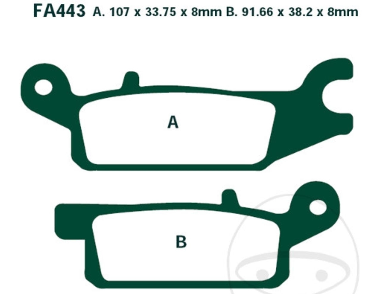 Bremsbeläge FA443TT für Yamaha YFM 250 550 700 RX FWAD FWA RA RY RZ RSEY RB RD