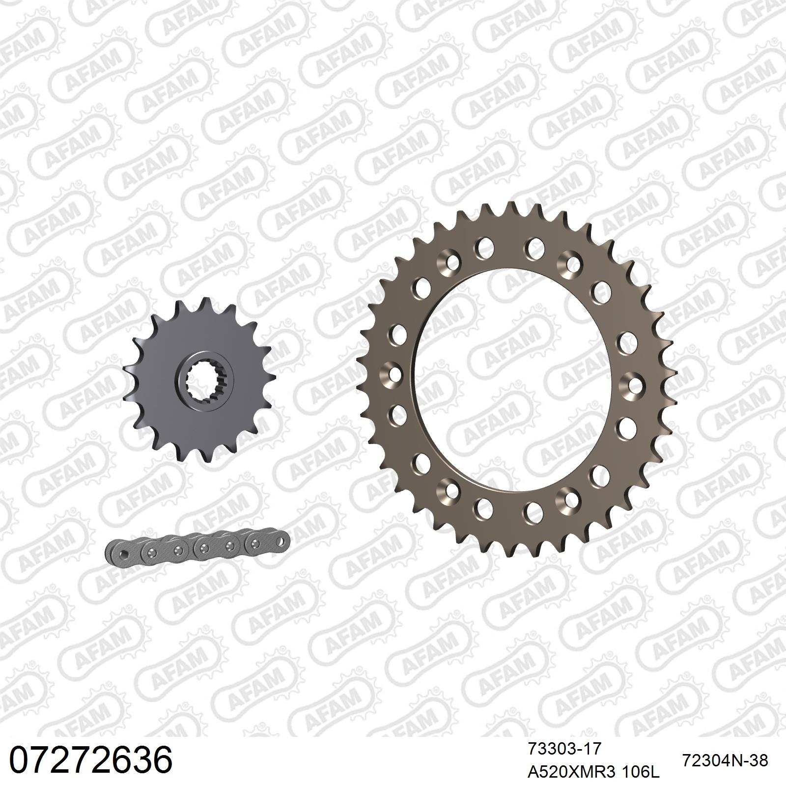 AFAM Kettensatz 520 X-Ring 4385kg Alu für KTM 620 LC4 Duke 1994-1999