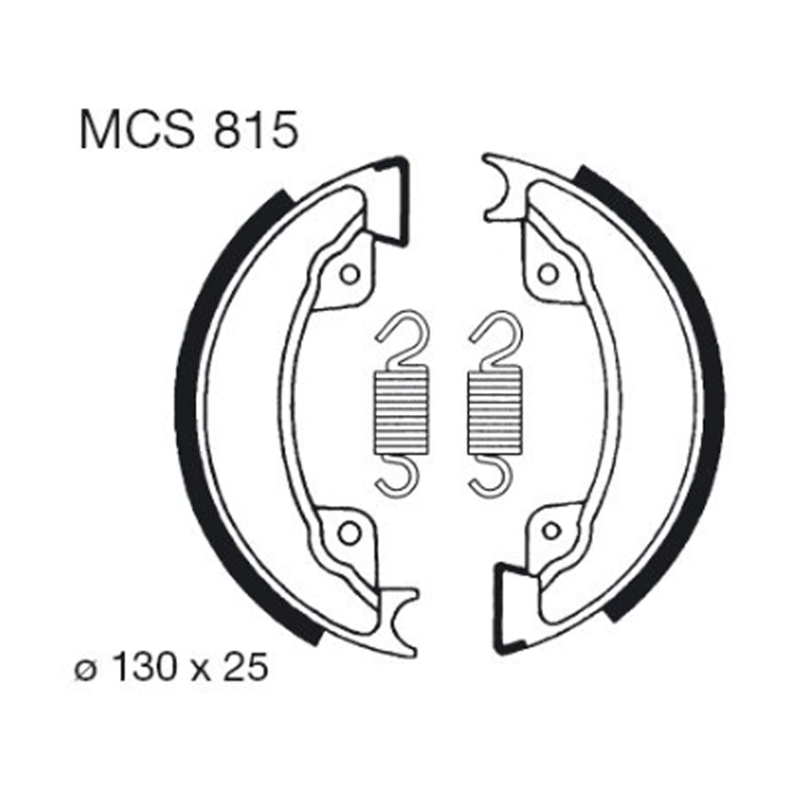 TRW MCS815 Bremsbacken vorne für Honda Pro Link XL 500 1982-1985 mit Federn 130x25mm