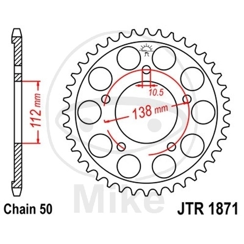 JT Kettenrad 50 Zähne Teilung 530 / JTR1871.50 JT Sprockets