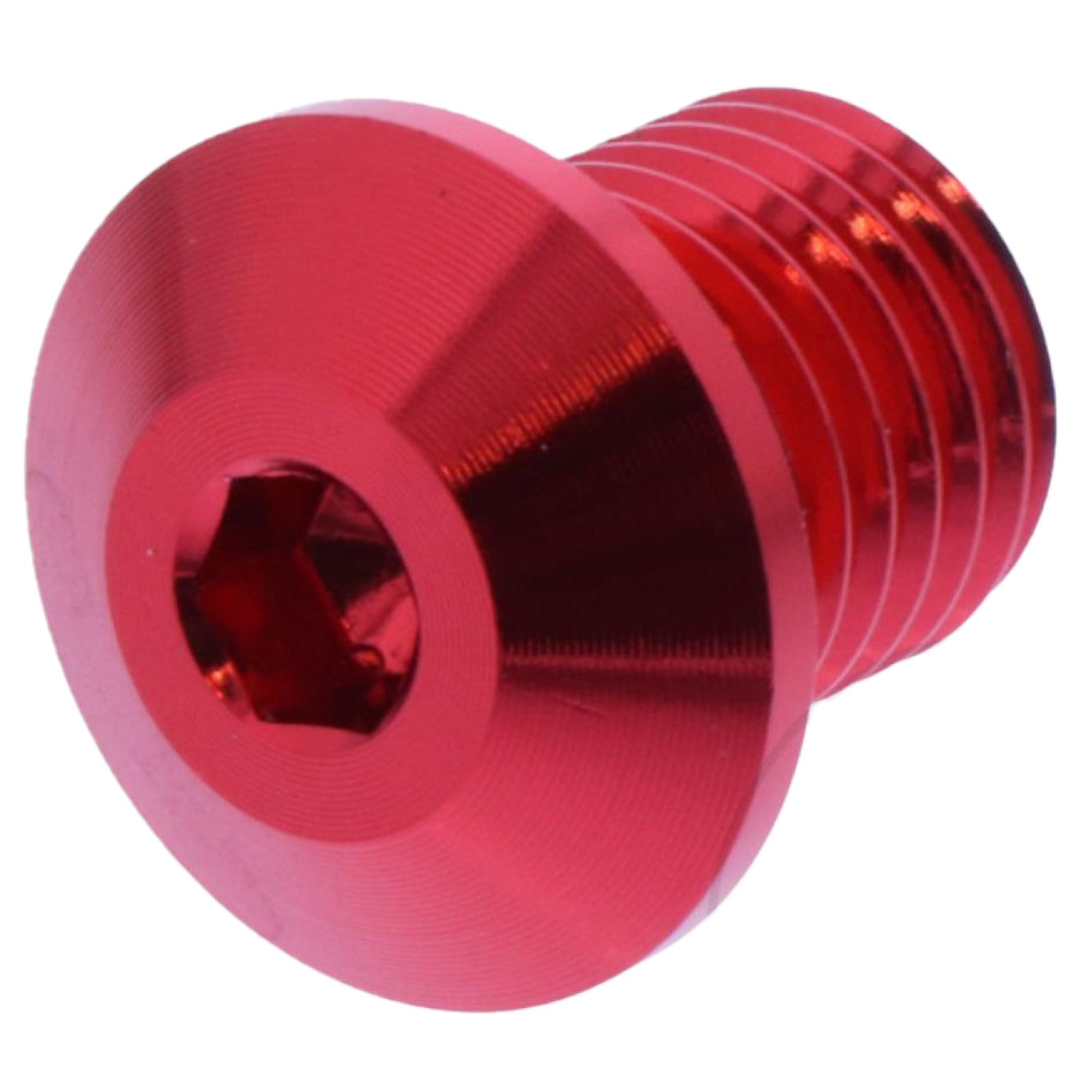 Abdeckschraube für Daytonaspiegel M10 x 1,25mm Rechtsgewinde Aluminium in rot