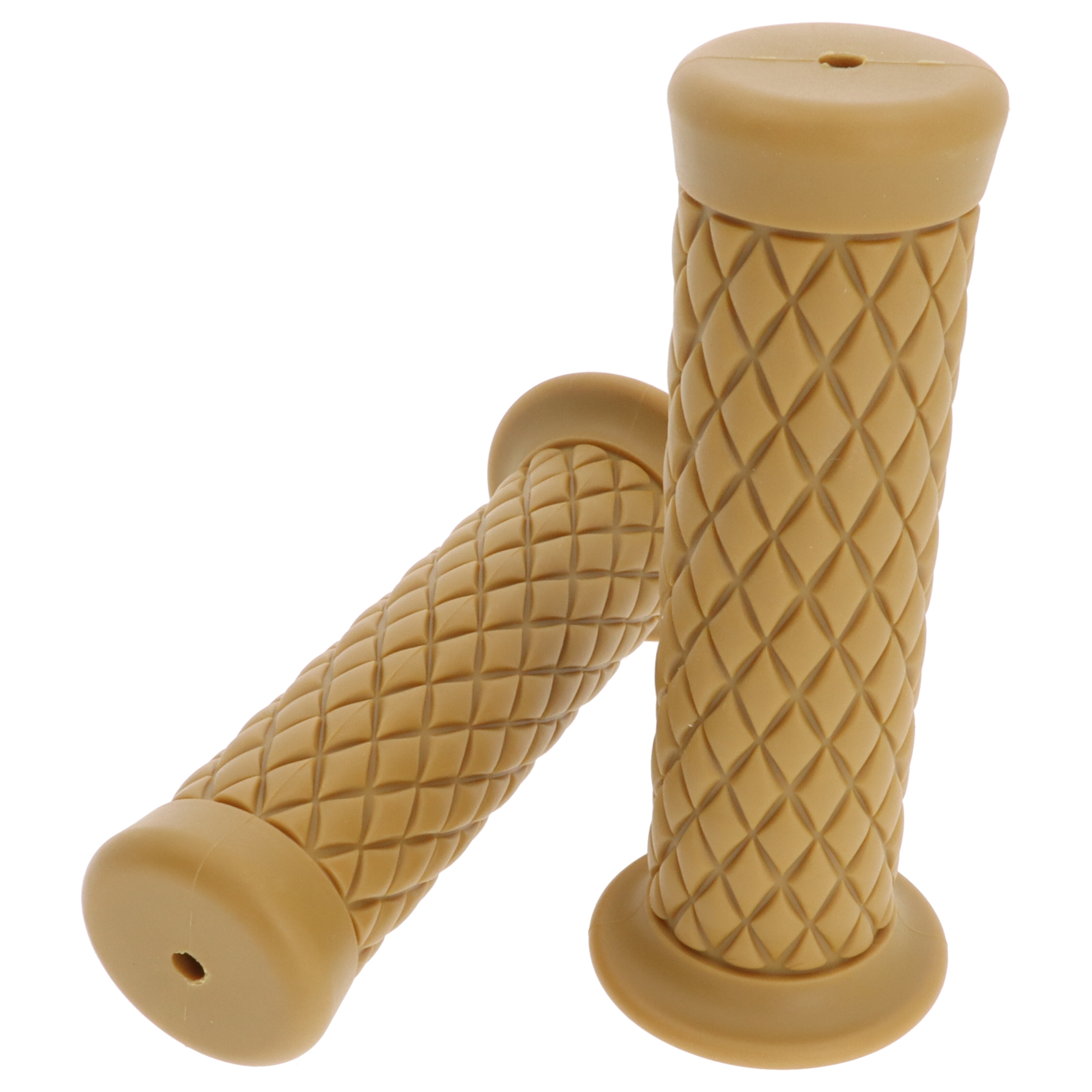 Motorrad Griffgummi-Paar hellbraun 22/25mm für 7/8"-22 mm Lenker, Länge: 124 mm