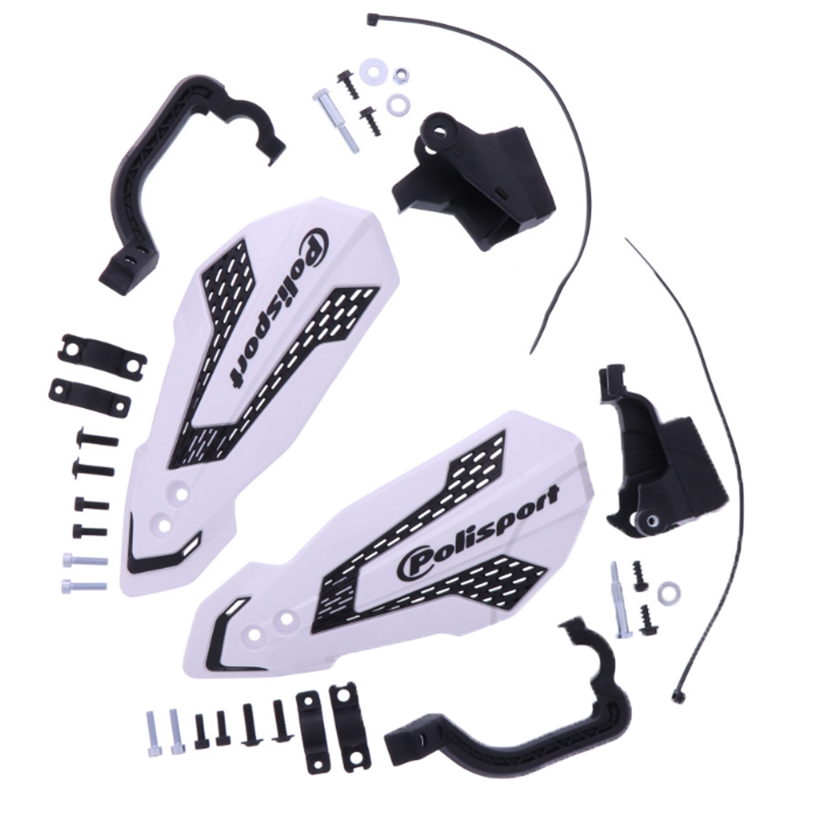 Polisport 8308200061 MX FLOW Handprotektoren Paar weiss für Rieju MR 250 MR 350 Enduro 2T