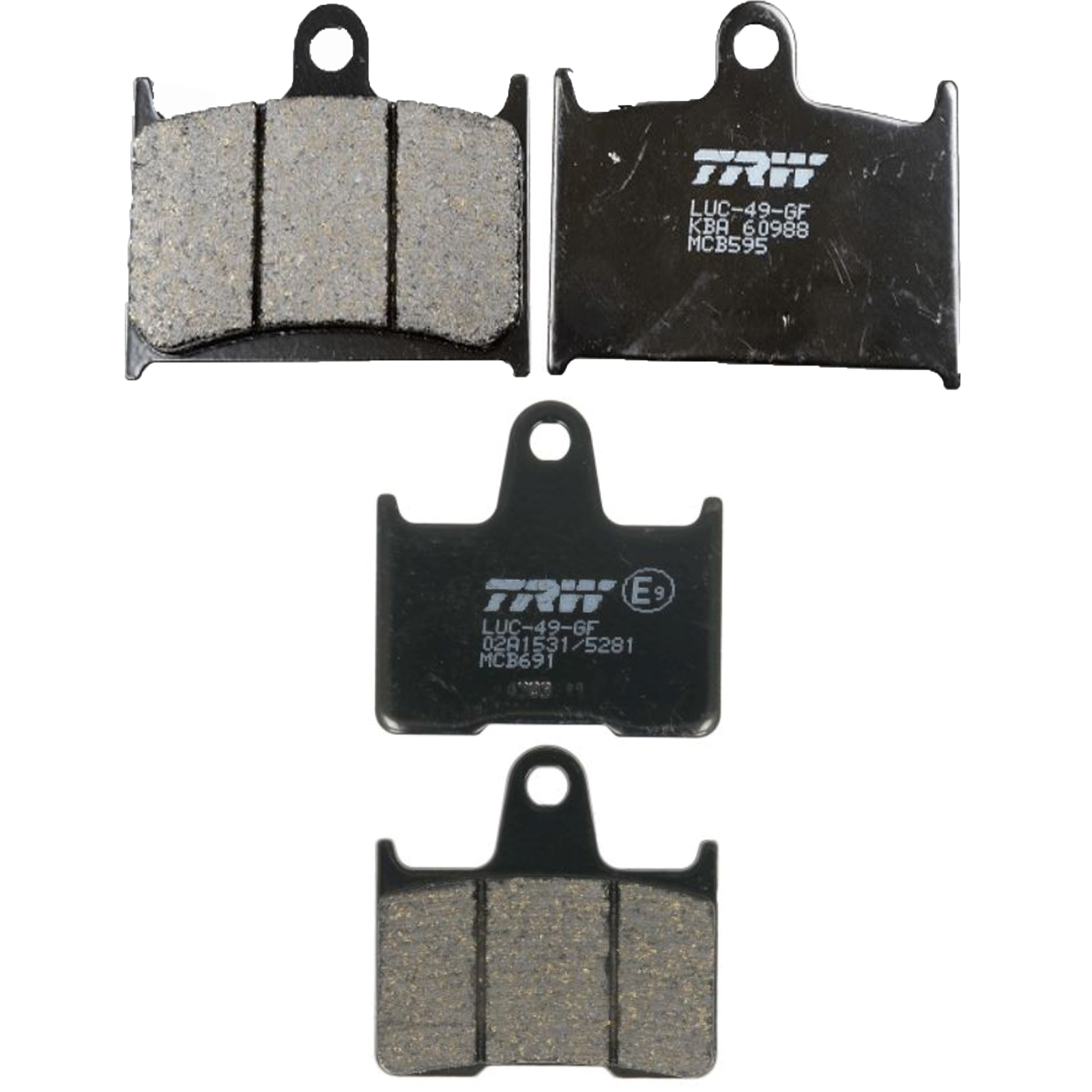 TRW Bremsbelagsatz für MZ/MUZ 1000 2003 - 2008 Bremsbeläge vorne + hinten