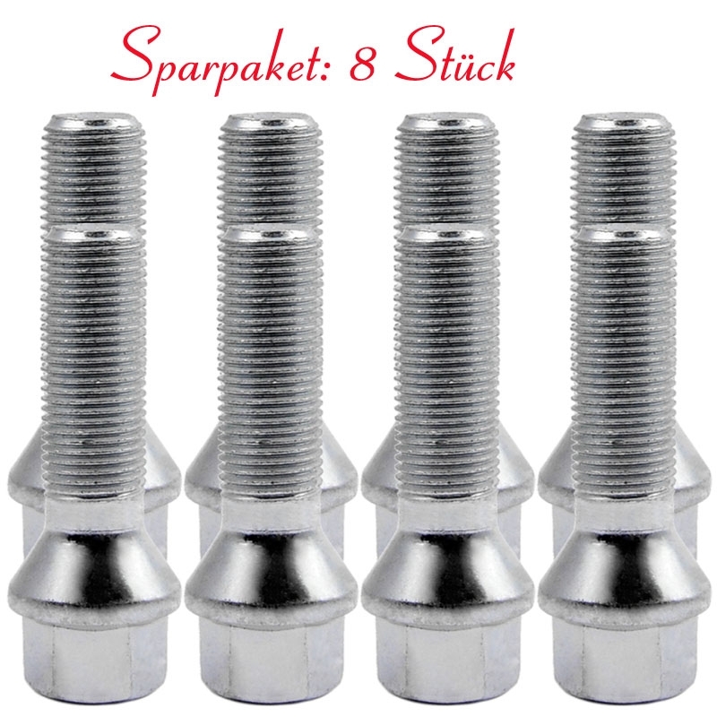 8er Pack Radschrauben Kegelbund M12 x 26mm