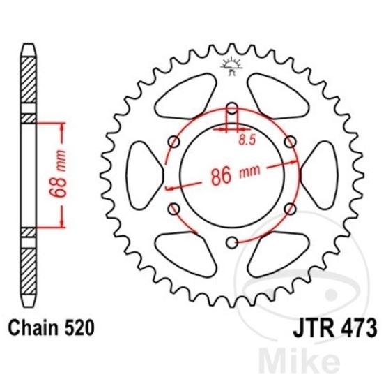 JT Kettenrad 40 Zähne Teilung 520 / JTR473.40 JT Sprockets