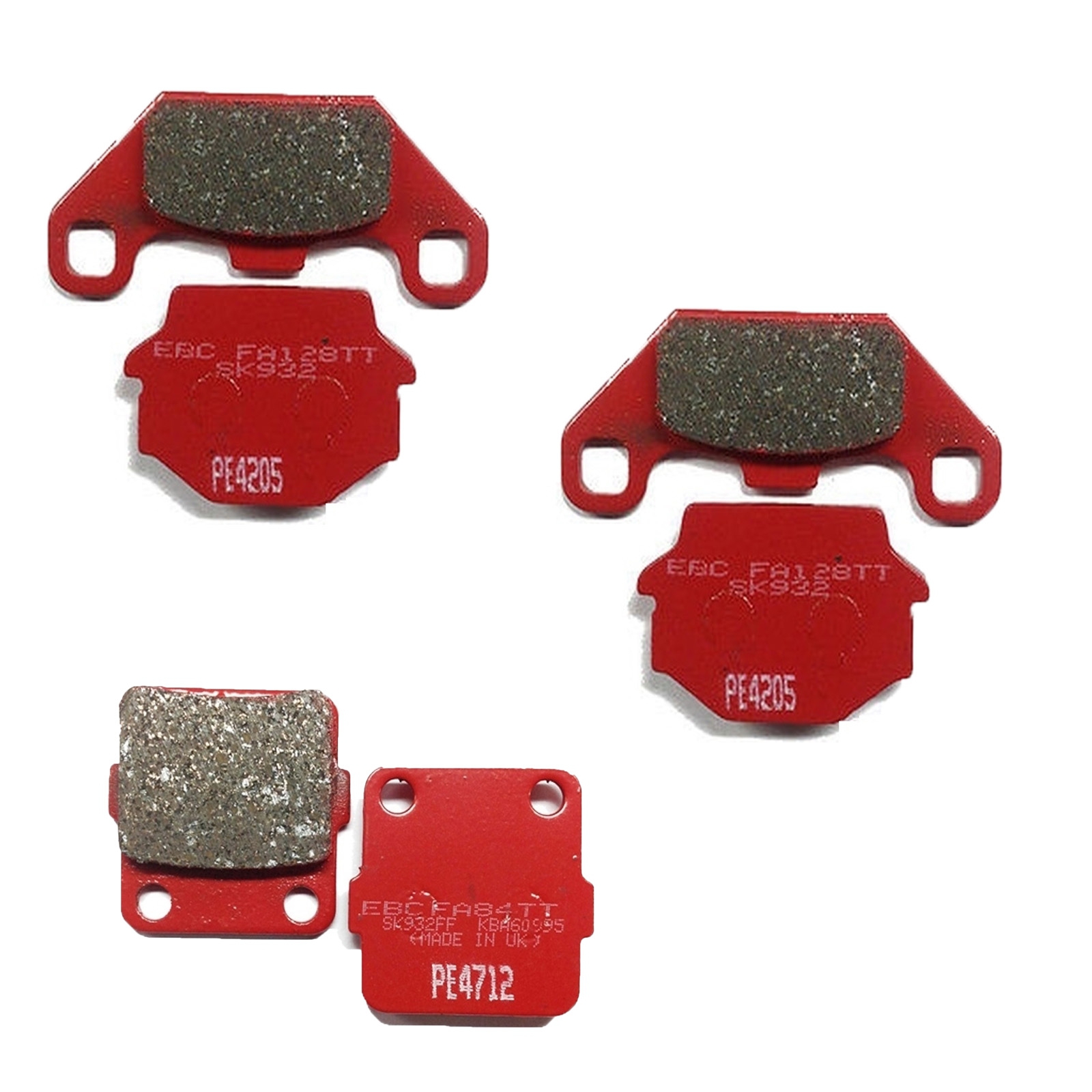 EBC Bremsbelagsatz für Kawasaki KFX 250 A 2000-2004 KEF 300 B 2001-2003 vorne+hinten