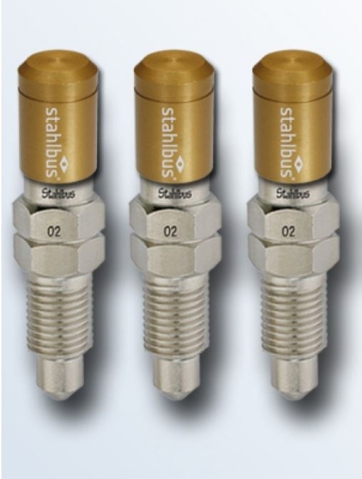 3x stahlbus Schnell-Entlüfterschraube Entlüftungsventil 3/8 Zoll-24UNFx16 + Alukappen Gold