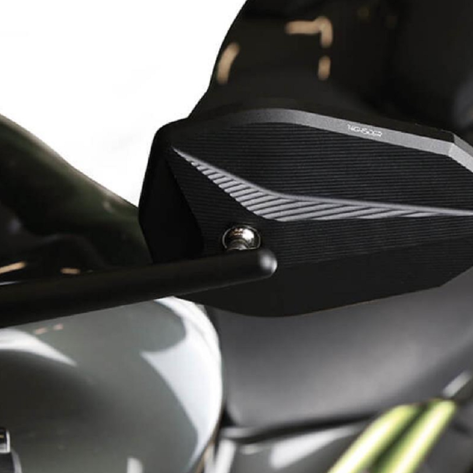 Spiegelpaar universell für viele Fahrzeuge aus Aluminium in schwarz mit M10 Gewinde Beidseitig montierbar