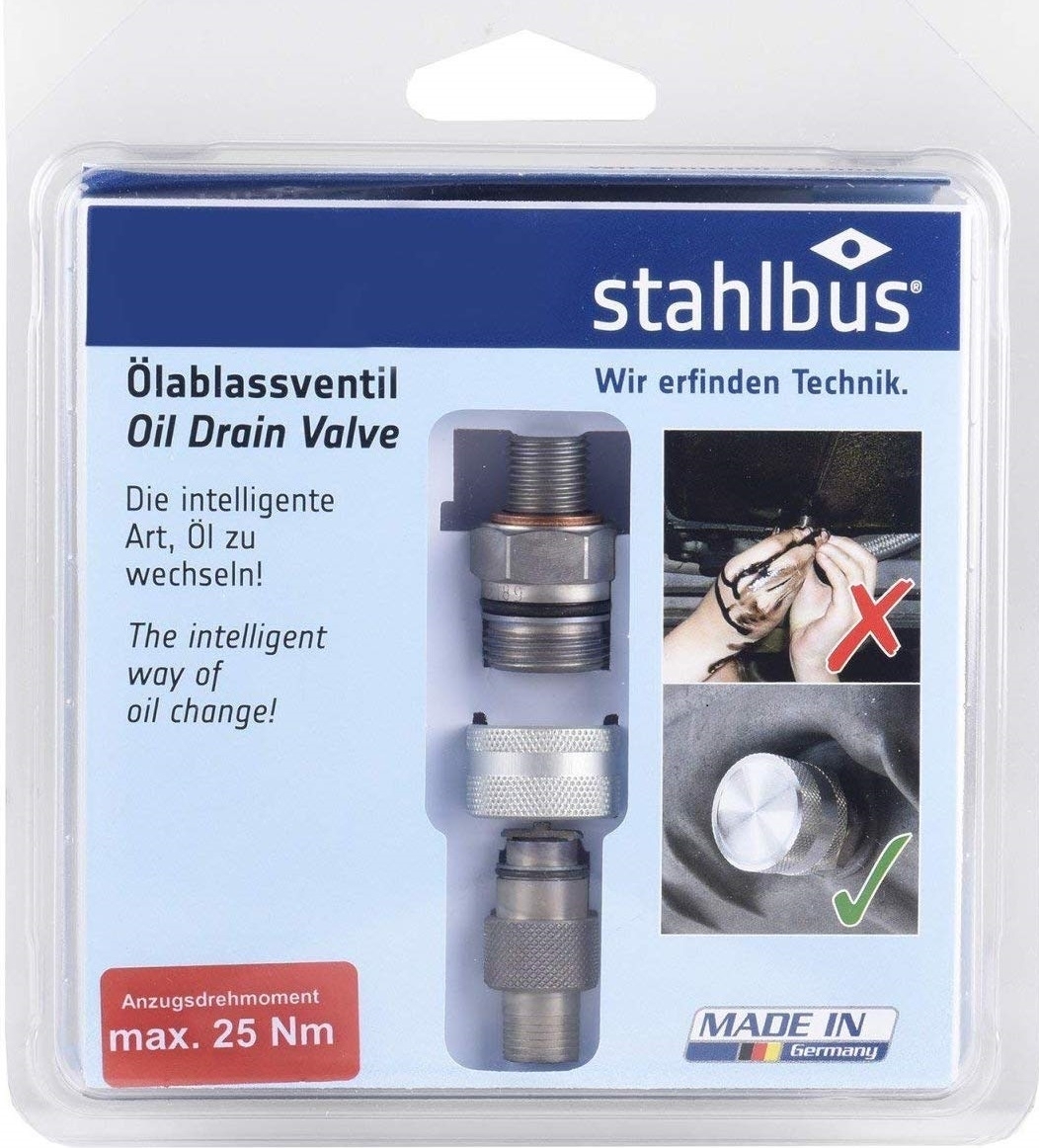 SB-210211-S-NA stahlbus Ölablassschraube mit Ventil M14x1.5x12mm Komplettset mit 40cm Schlauch