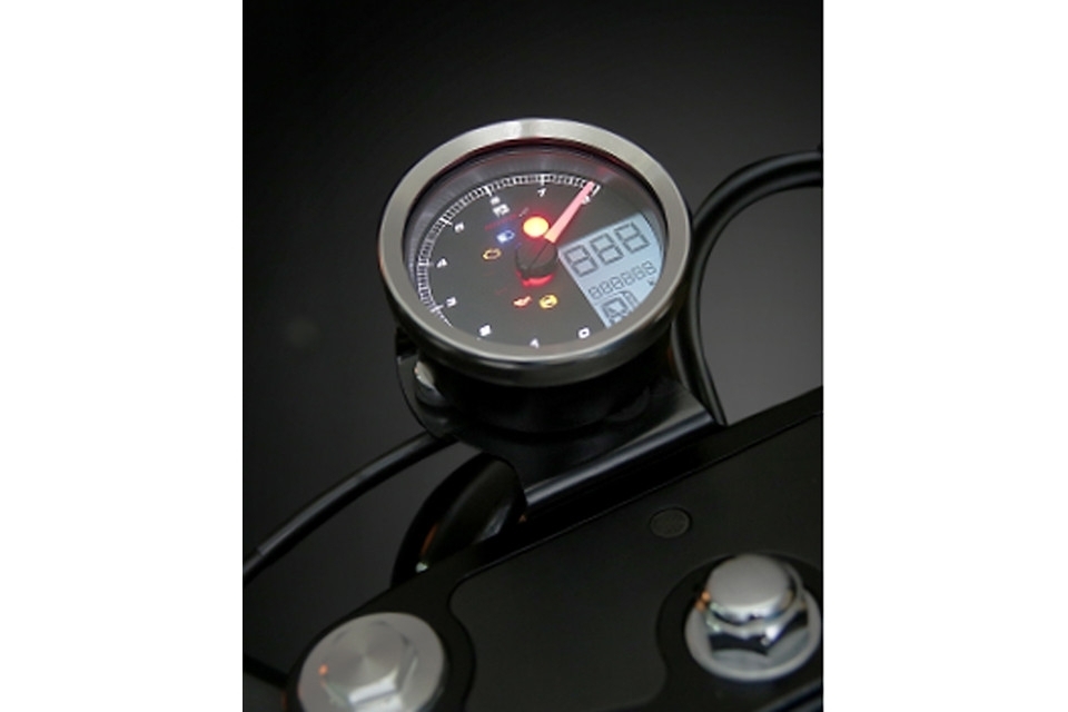 KOSO Drehzahlmesser/Tachometer für Yamaha XV950/Bolt SCR950 schwarzer Ring