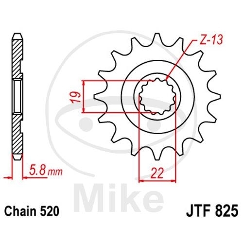 JT Ritzel 13Z Teilung 520