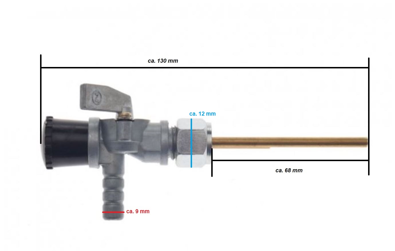 Benzinhahn für Romet Pony Komar Condor WFM WSK 125 SHL Kraftstoffhahn M14x1,5