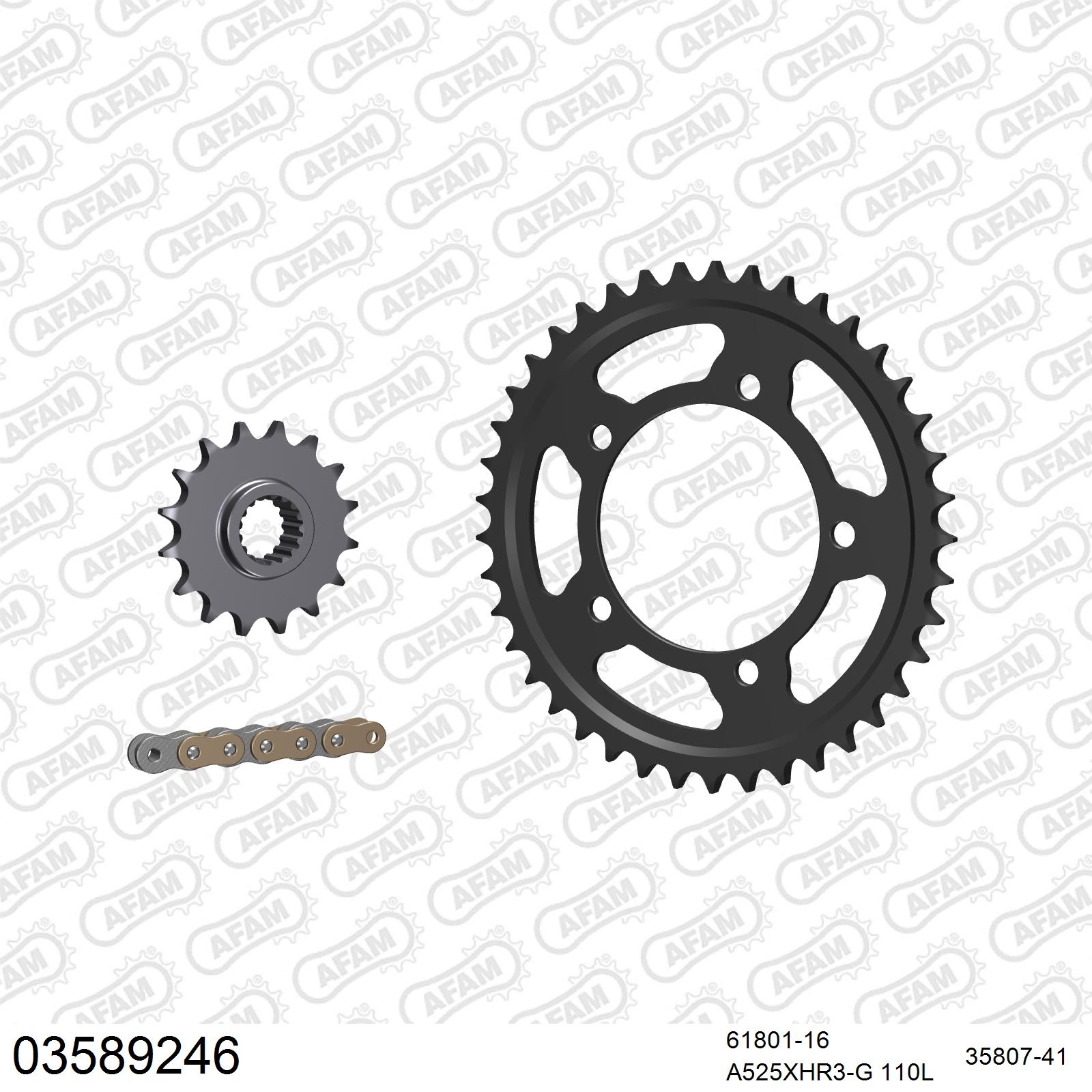 AFAM Kettensatz 525 X-Ring golden 4987kg für Aprilia RSV4 1000 RR 2015-2020