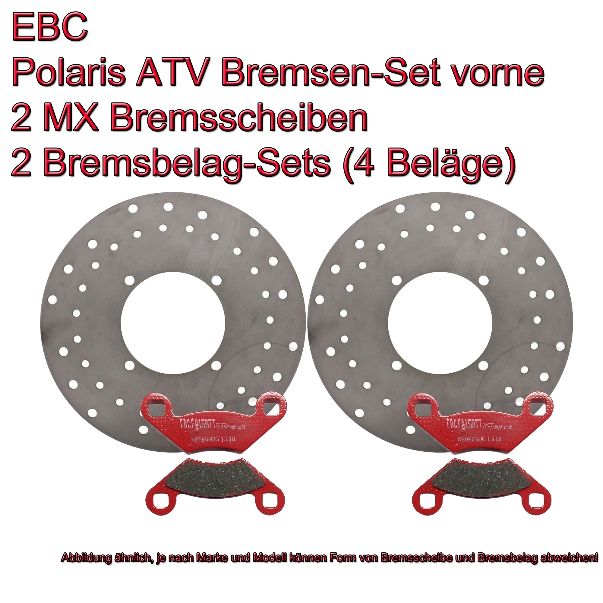 EBC Bremsen Set vorne 2xMD6202D + 2xFA159TT für Polaris ATV