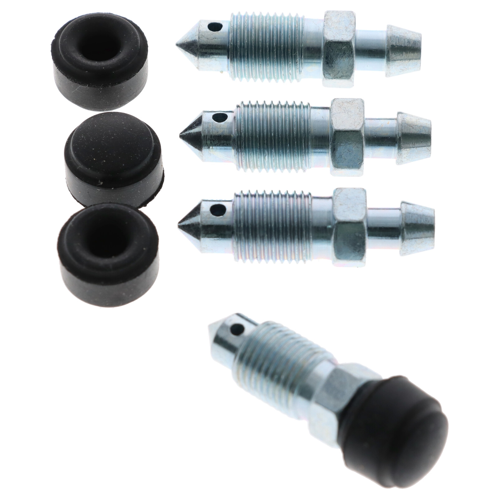 4x Quick Brake 0017-1 Bremsen Entlüfterschraube Entlüftungsventil M10x1x34 SW10 mit Kappen